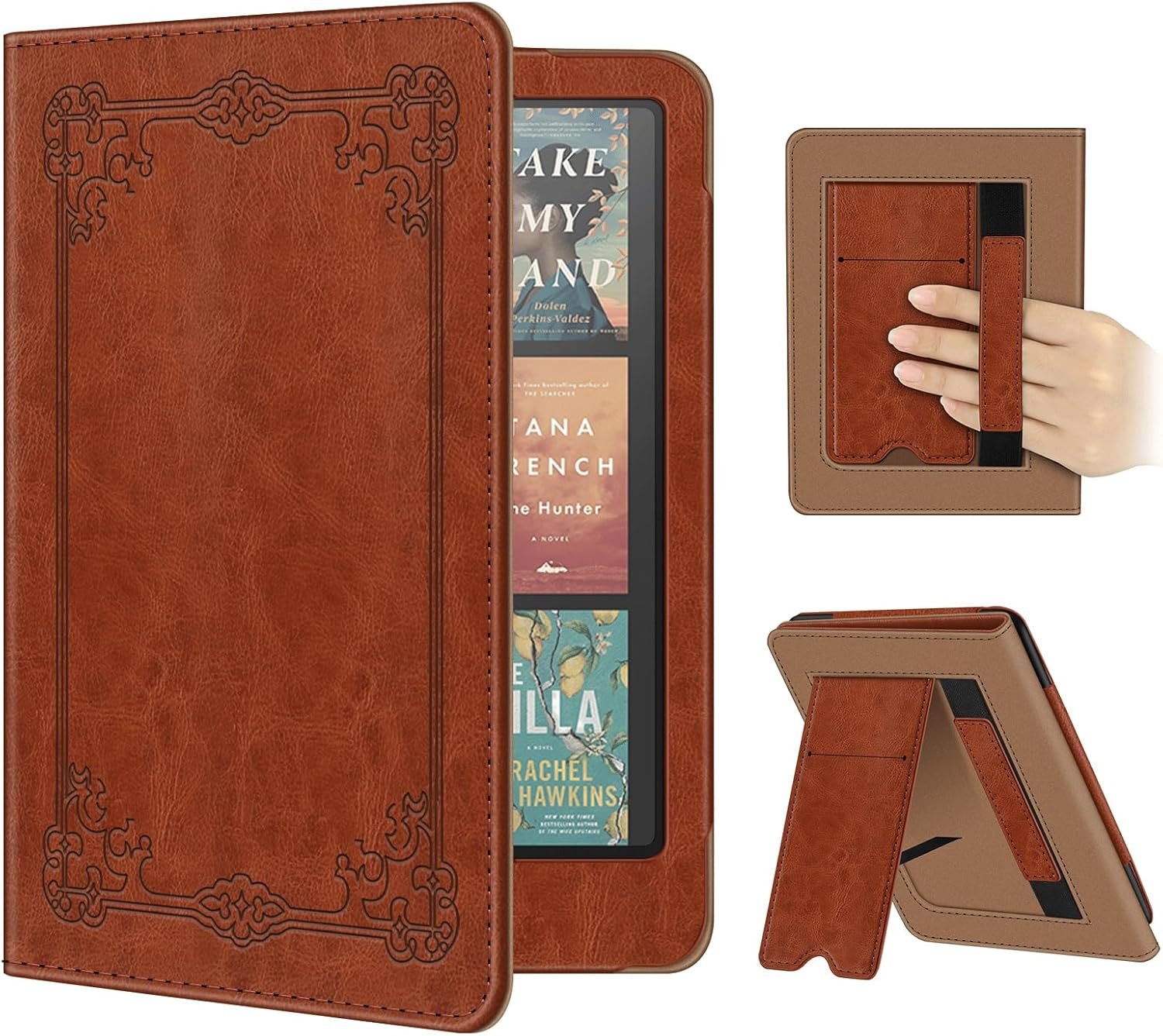 Fintie Case for 7″/6.8″ Kindle Paperwhite(12th/11th Generation-2024/2021) and Kindle Colorsoft Signature Edition -Slim Foldable Stand Cover Auto Wake/Sleep for Paperwhite 2024, Vintage Brown