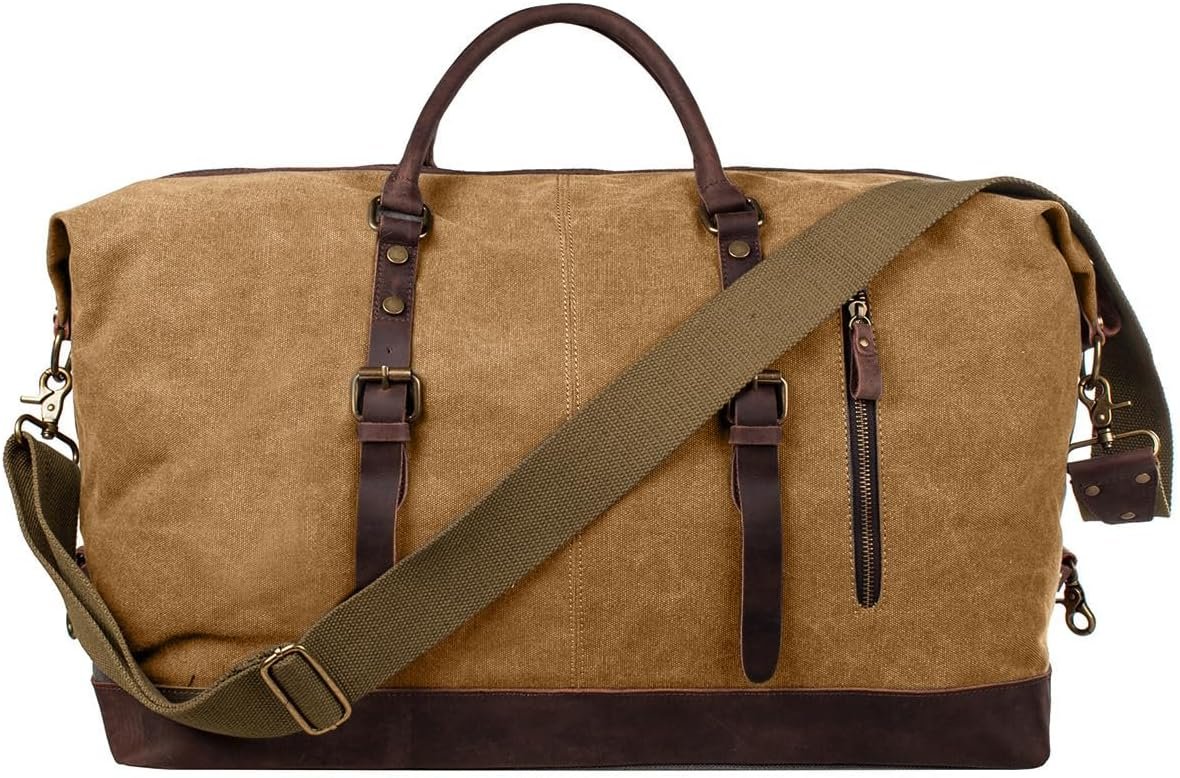 S-ZONE Duffle Bag for Travel Canvas Duffel Bag Carry on Weekender Bag for Men