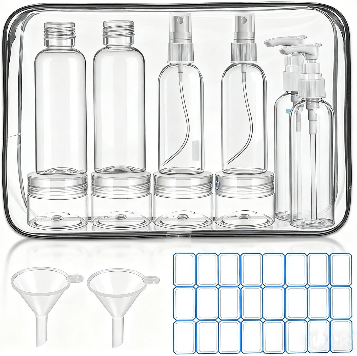 DTDNZKN 14 Pack Travel Bottles for Toiletries – TSA Approved Leak-Proof Squeezable Containers for Shampoo, Conditioner, Lotion, and Body Wash – Convenient and Practical Travel Accessories