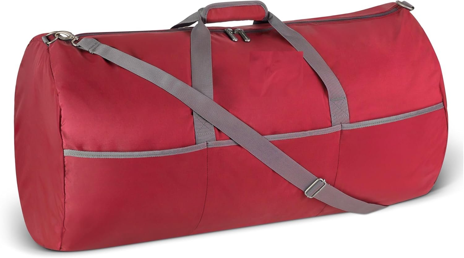 Amazon Essentials Extra Large Foldable Nylon Duffel Bag for Travel/Storage with Zippered Pockets, 32.4″, 150L, 50-LBS Capacity, Red (Previously Amazon Basics)