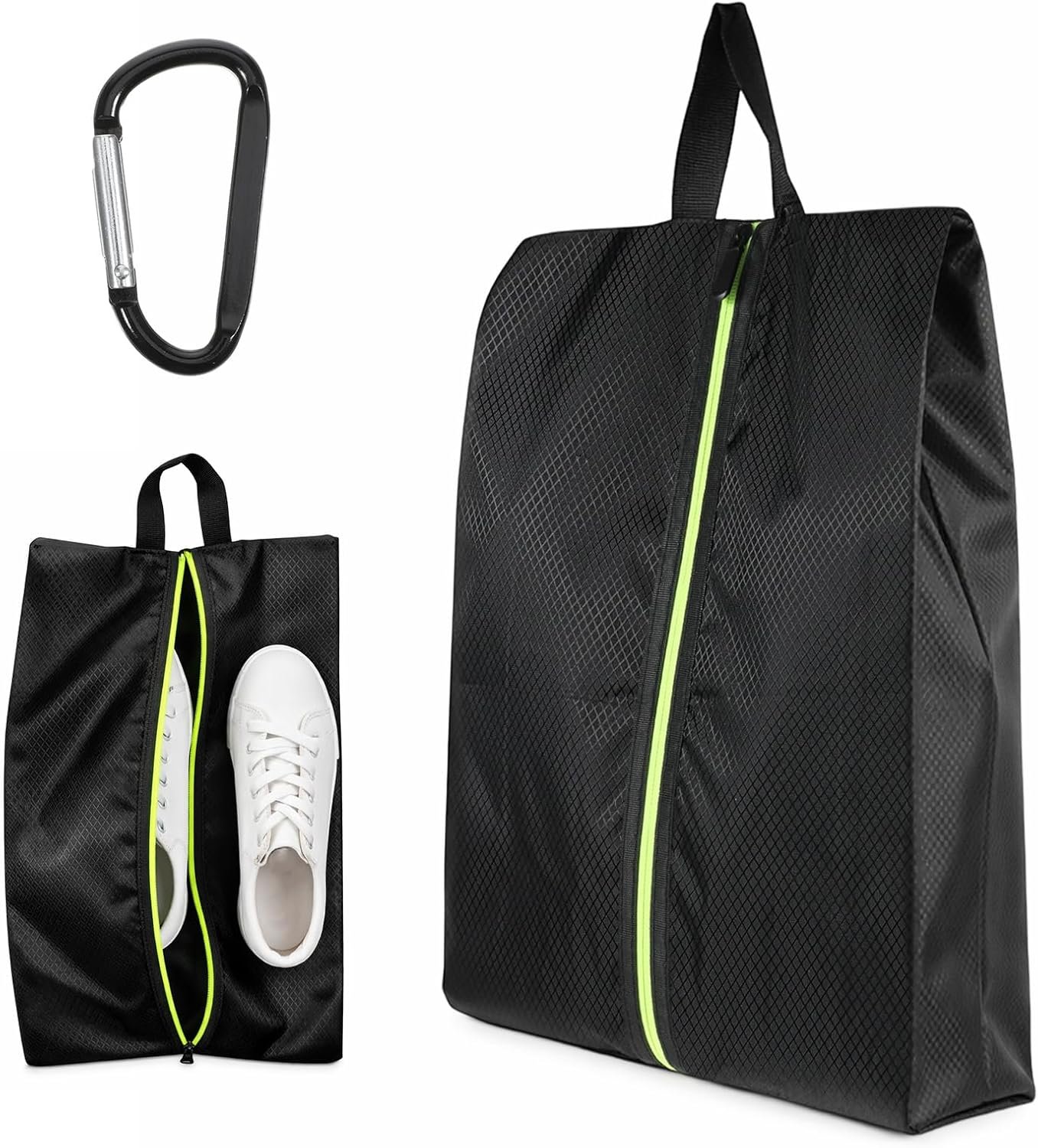 Cleat Bags for Sports Smell Proof, Travel Shoe Bag for Storage, Odor-Resistant Portable Shoes Organizer with Reinforced Handle, Carabiner