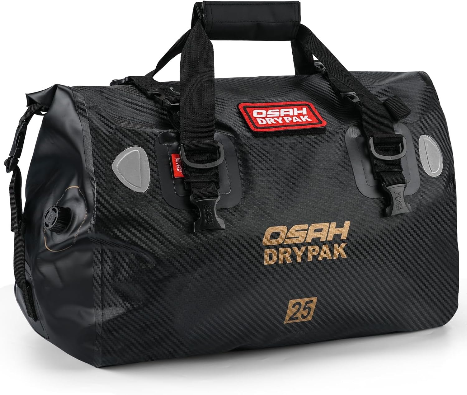 OSAH DRYPAK Waterproof Duffel Bag – Motorcycle Dry Bag Tail Bag with Large Storage Space, Waterproof Luggage Duffle Bags with Outer Mesh Zipper Pocket for Camping, Kayaking, Fishing & Traveling