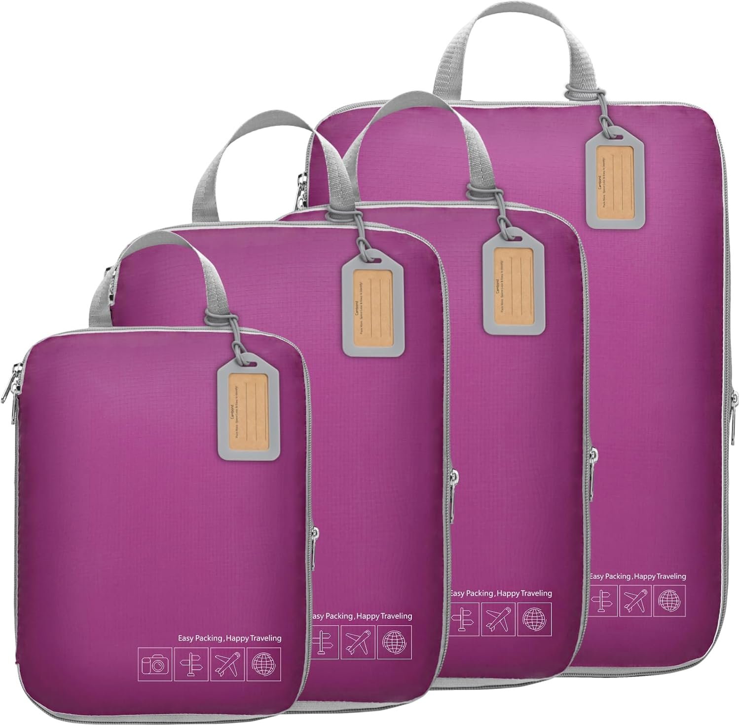 Cambond Compression Packing Cubes for Travel – Lightweight Expandable Travel Bags Luggage Organizers Travel Essentials Compression Cubes for Travel Space Saver for Carry on Suitcases Organizer