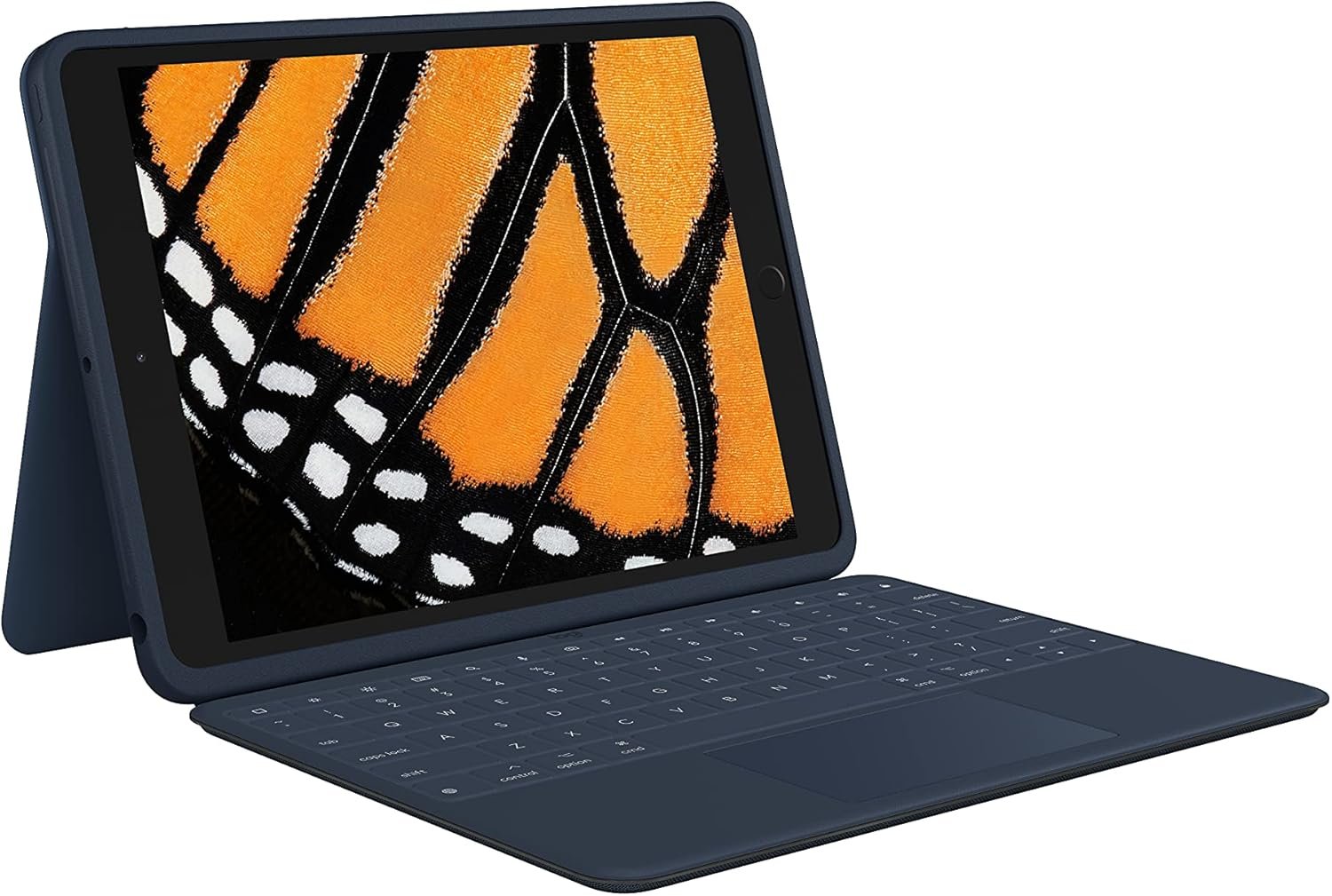Logitech Rugged Combo 3 Touch iPad® Keyboard Case with Trackpad and Smart Connector for iPad (7th, 8th and 9th Generation) for Education – Classic Blue