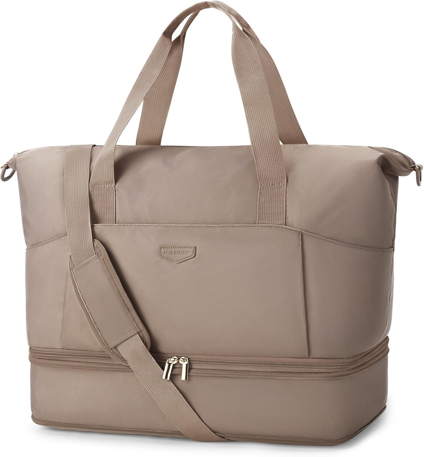 Missnine Weekender Bag for Women, Foldie Travel Bag Expandable with Shoes Compartment Travel Duffel 50L Carry on Overnight Gym
