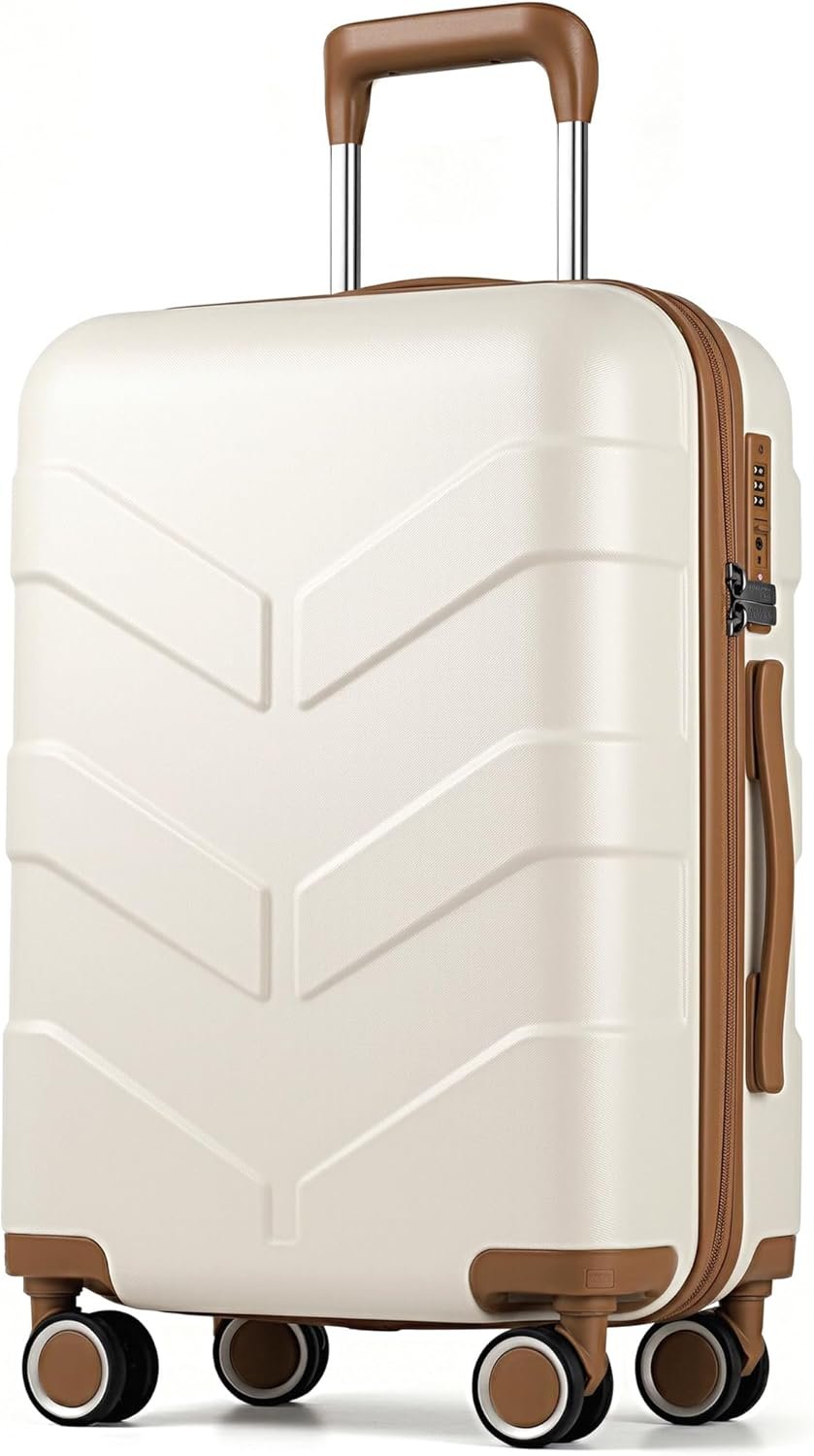 TILYMOL Hardside Carry On Luggage 22x14x9 Airline Approved with Spinner Wheels, Lightweight 20-inch Carry-On Suitcase for Men & Women, White