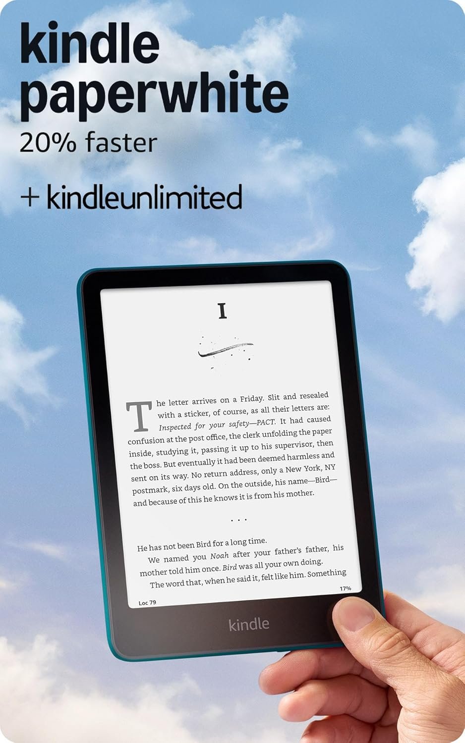 Amazon Kindle Paperwhite 16GB (newest model) – 20% faster, with new 7″ glare-free display and weeks of battery life – Jade + 3 Months of Kindle Unlimited (with auto-renewal)
