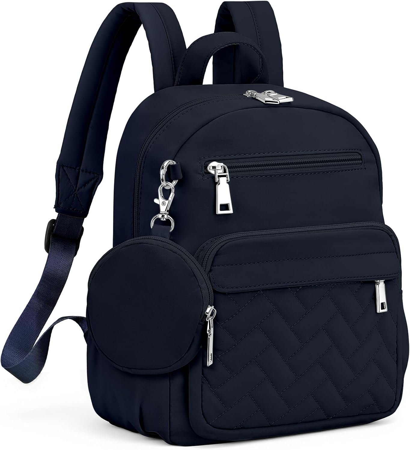 SYTRAH Mini Backpack for Women Small Backpack Purse, Anti Theft Backpack Waterproof Lightweight Puffer Back packs for Travel, Work with Coin Purse Dark Blue
