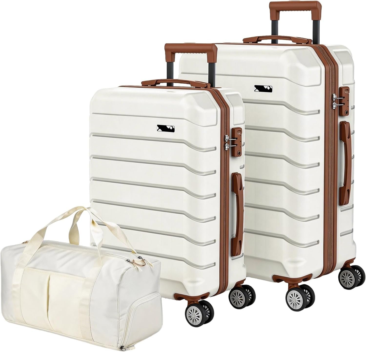 Luggage Sets 3 Piece, Hardside Carry On Suitcase with Spinner Wheels, Lightweight Durable Luggage for Travel | TSA Lock, Expandable Suitcase Set for Men and Women（20/26in） (White)