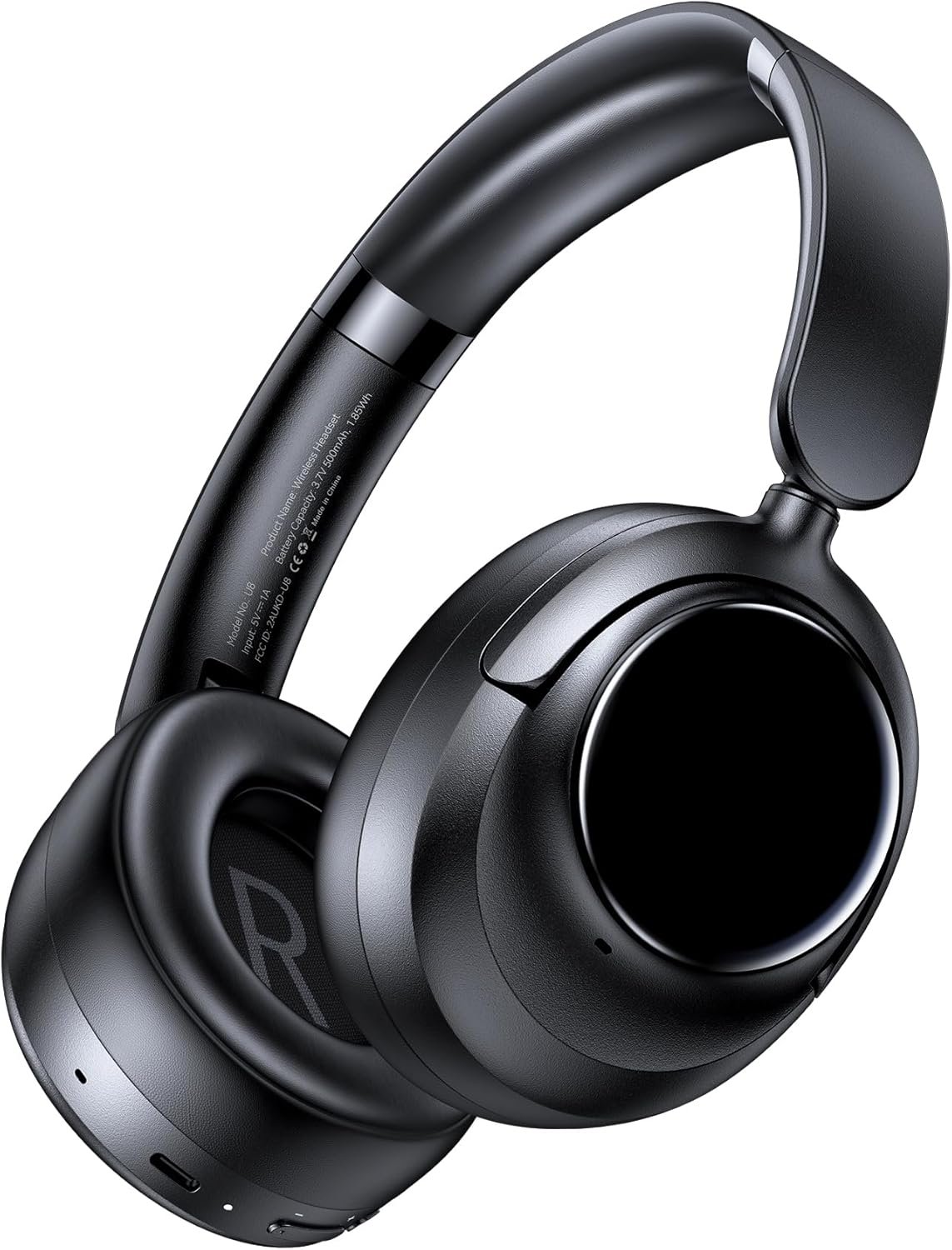 Active Noise Cancelling Headphones,120H Playtime Bluetooth 6.0 Over Ear Headphones with Hi-Res Audio & 5-Mic ENC Calls, 360° Surround Sound Wireless Headphones Foldable Headset for Travel