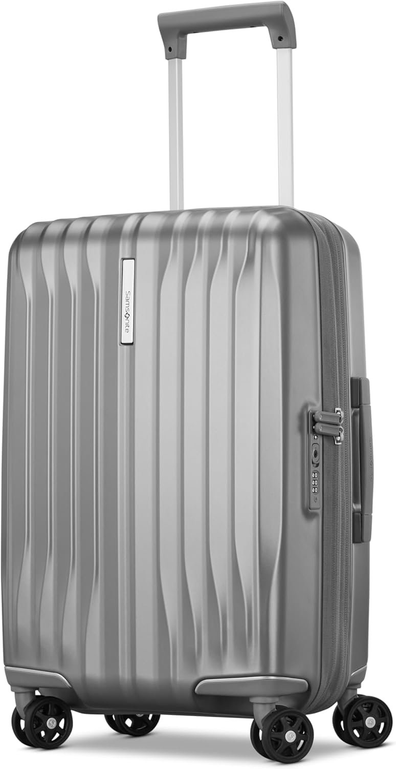Samsonite UpLIFT Carry-On Hardside Luggage with Spinner Wheels – Airline-Approved, TSA Lock, Adjustable Handle System – Polycarbonate Hard Suitcase for Ultra Lightweight Travel – Silver Shimmy