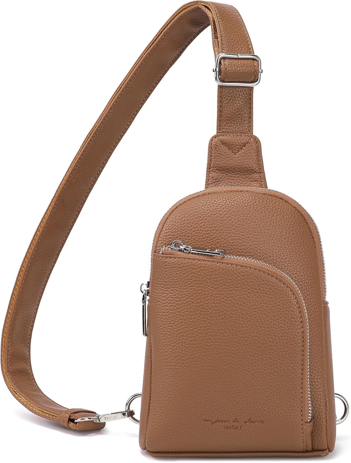 INICAT RFID Blocking Sling Bag, Anti Theft Crossbody Bag for Women Compact Travel Purses Leather