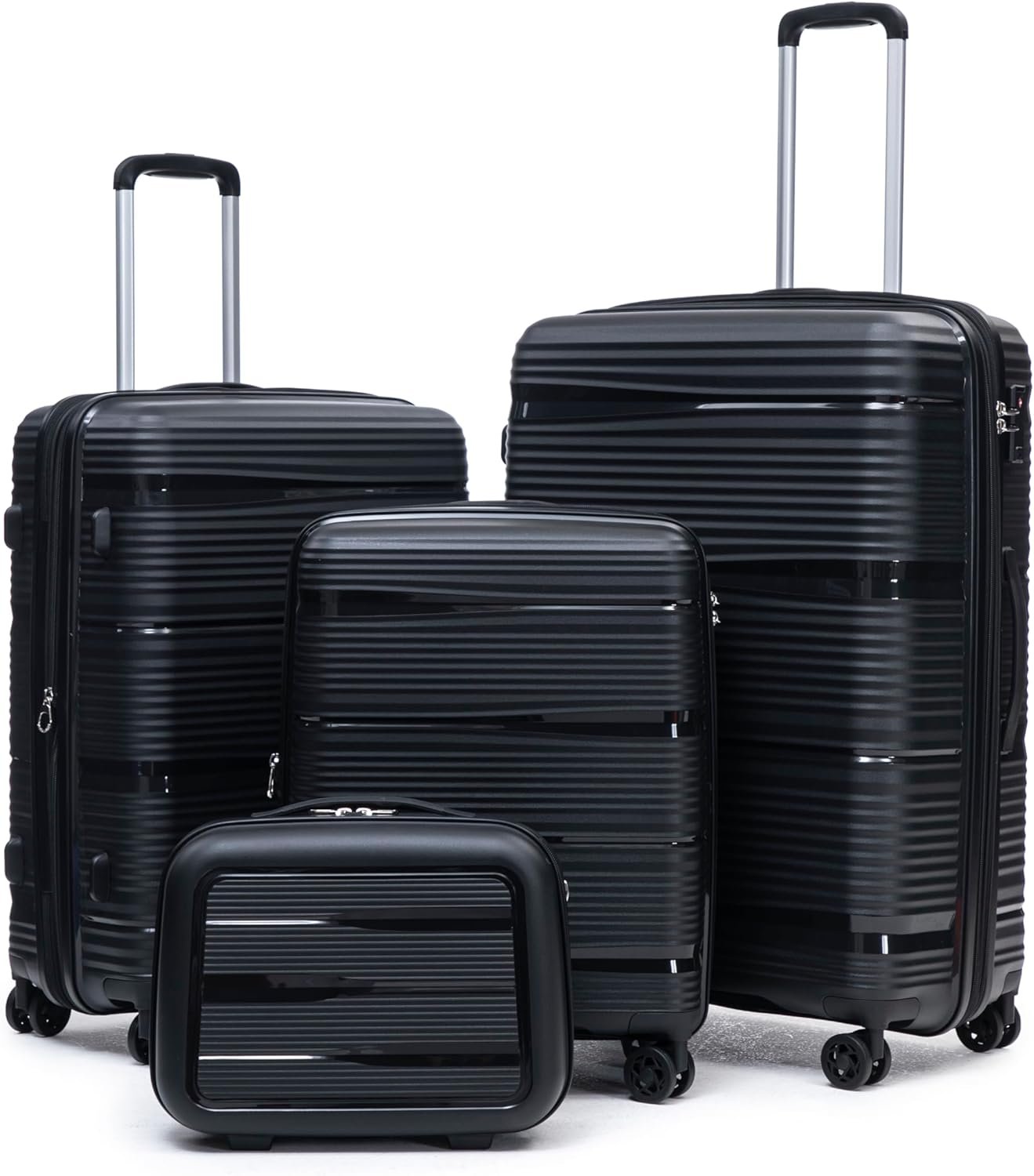 Rosamo 4 Piece PP Hardside Expandable Luggage Set – Lightweight 29/25/21/16 Inch Spinner Suitcase with TSA Lock & Telescoping Handle, Durable Travel Luggage