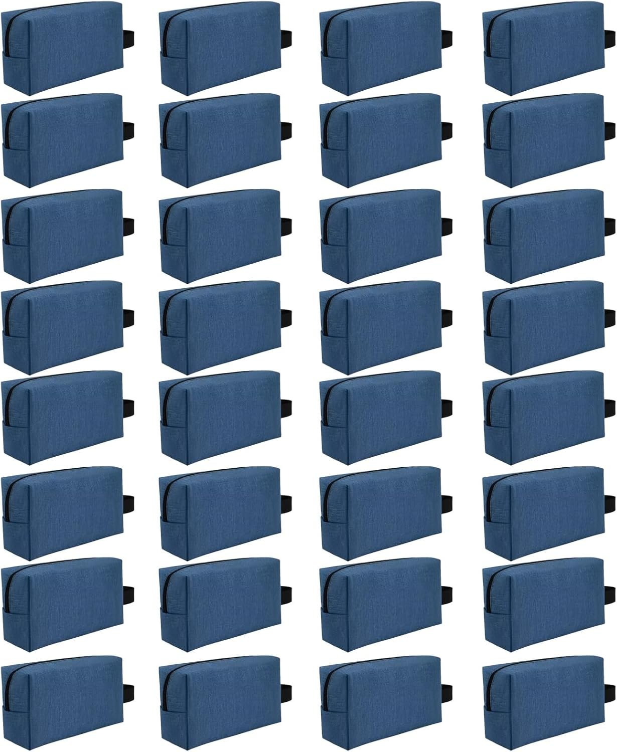 32 Pcs Travel Toiletry Bag for Men Women Bulk Large Water Resistant Shaving Bag Hanging Cosmetic Bag Makeup Travel Pouch Foldable Toiletry Organizer (32, Navy blue)
