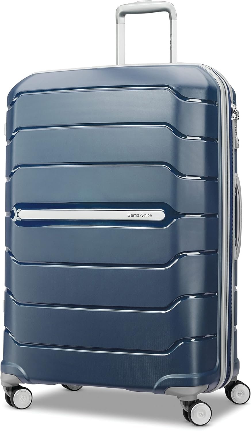 Samsonite Freeform 28-Inch Large Luggage with Dual 360° Spinner Wheels – Checked Suitcase – TSA Lock, Airline-Approved – Lightweight Durable Polypropylene Expandable Hardshell – Navy