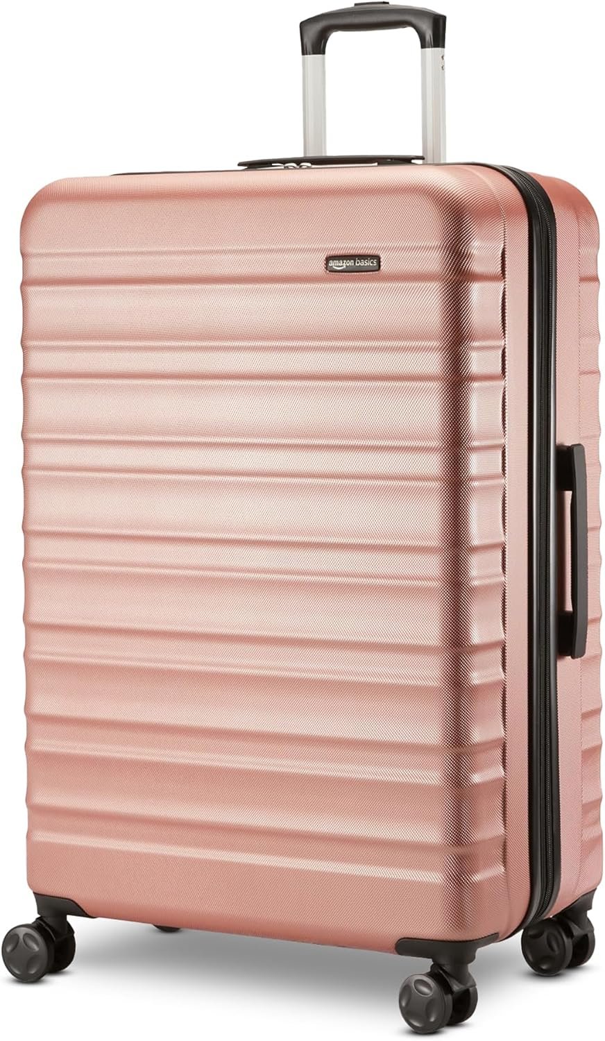 Amazon Basics 30″ Hardside Large Checked Luggage, Expandable For Up to 15% More Space, Scratch-Resistant Surface, Four Multi-directional Wheels, Rose Gold