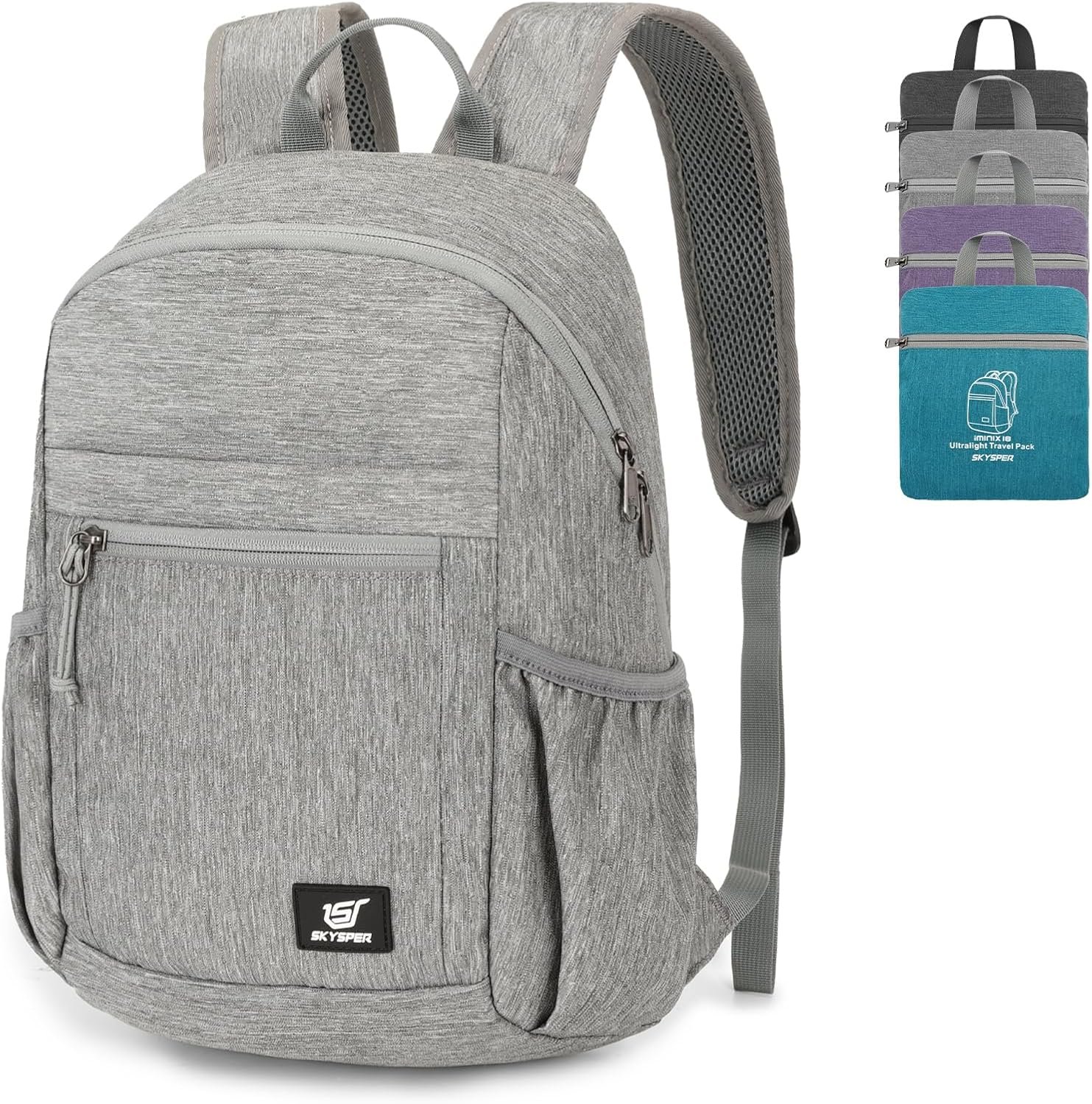 SKYSPER Anti Theft Hiking Backpack, 18L RFID Packable Travel Daypack, Lightweight Foldable Back Pack for Walking Daytrip