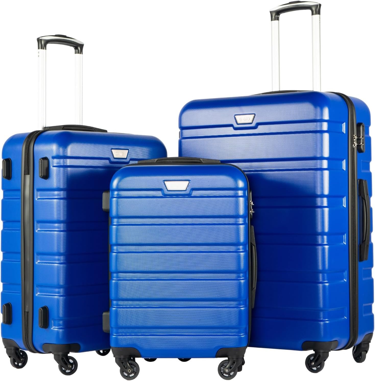Coolife 3-Piece Lightweight Hardside Spinner Luggage Set with TSA Lock