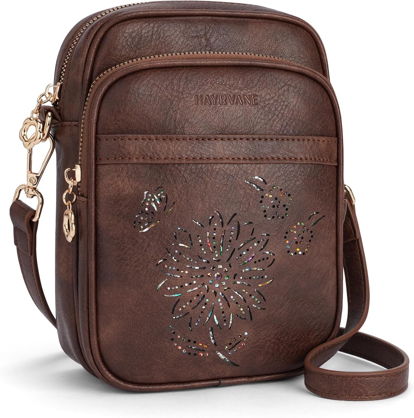 Small Crossbody Bags for Women, RFID Phone Purse with Card Slots, Triple Compartments Lightweight Shoulder Bag