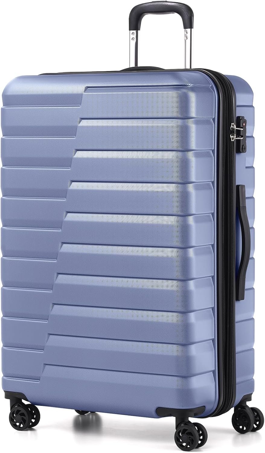 Coolife Expandable Large Checked Luggage with Spinner Wheels, Hard Shell Suitcase TSA Lock Rolling Travel Luggage 28-inch,Blue
