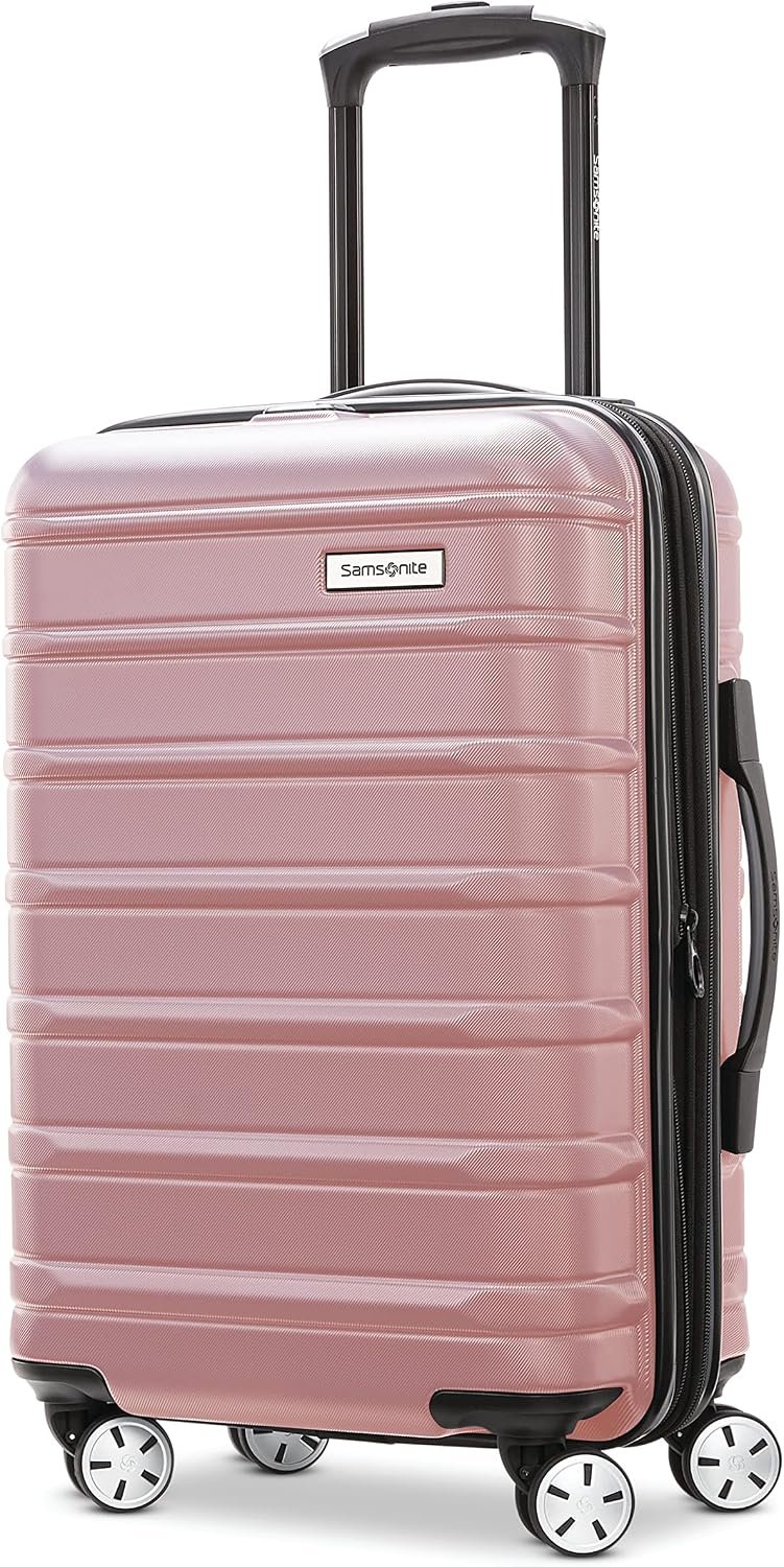 Samsonite Omni 2 International Carry-On Luggage with 360° Spinner Wheels – Scratch Resistant Hardshell – TSA, Airline-Approved – Expandable Polycarbonate Shell for Lightweight Travel – Rose Gold