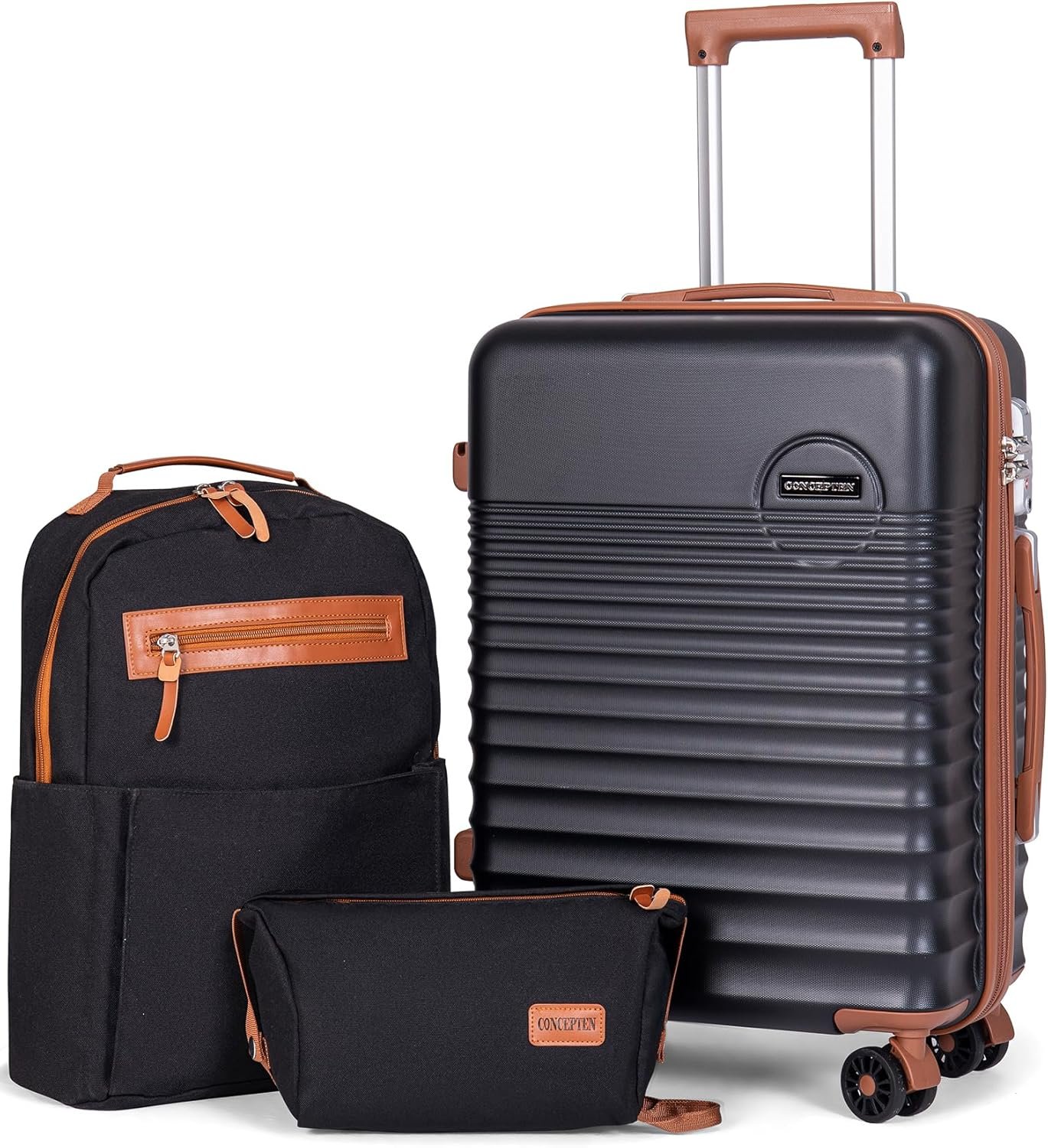 CONCEPTEN Carry On Luggage 22x14x9 Airline Approved, 20-inch Hard Shell Suitcases with Wheels, ABS Lightweight Carry on Suitcase with TSA Lock