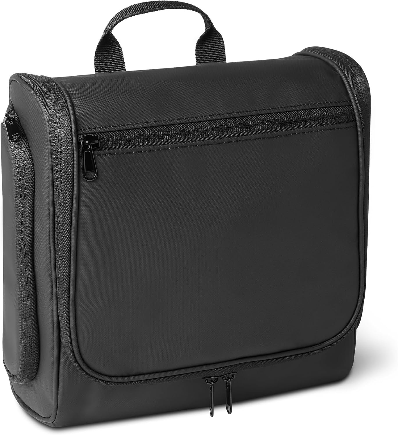 Amazon Essentials Waterproof Travel Toiletry Bag for Men and Women, Hanging Dopp Kit with Multiple Interior Pockets, 2 Side Pockets, Black, 10″ x 4″ x 10″