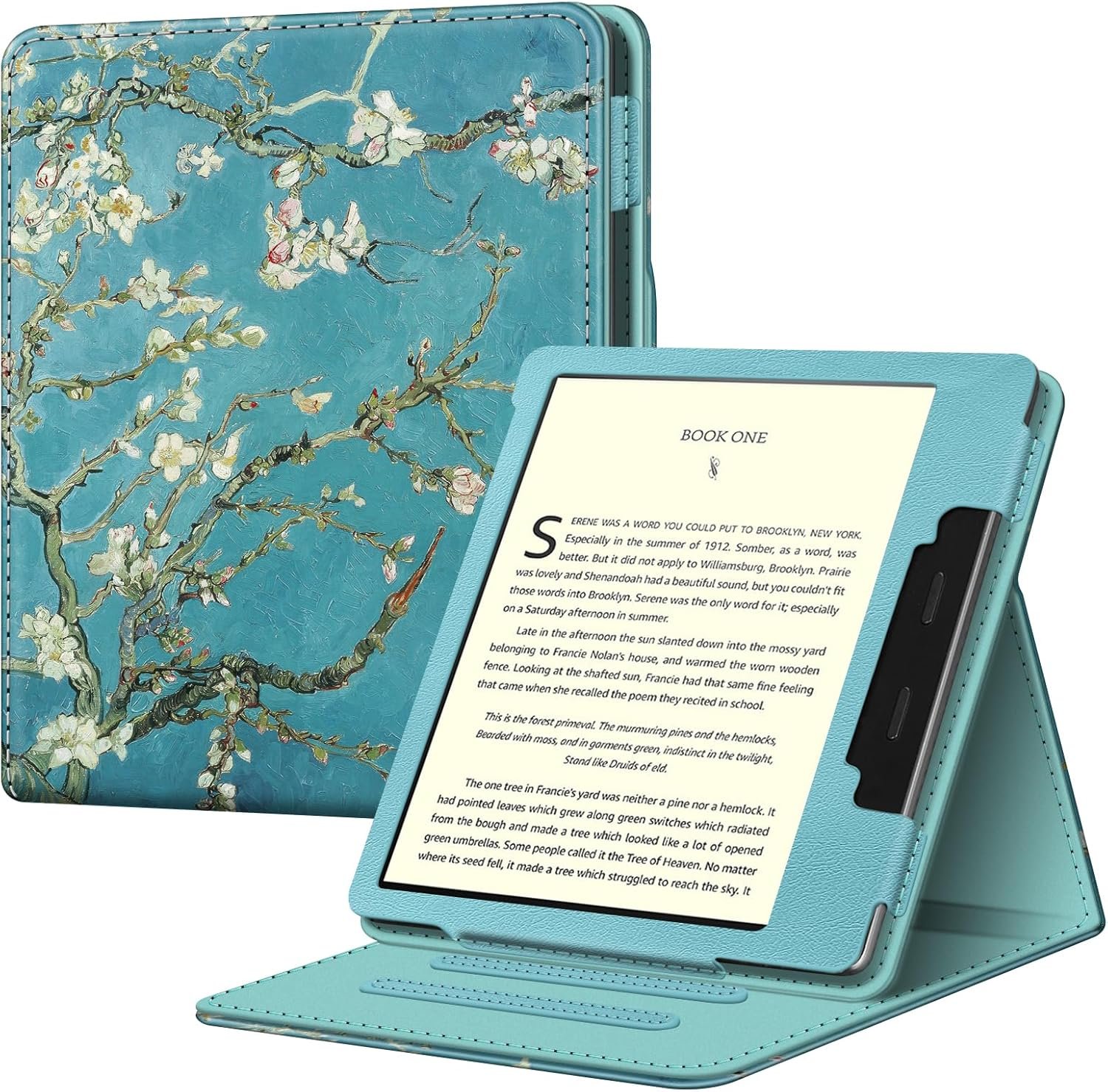 Fintie Flip Case for 7″ Kindle Oasis (10th/9th Generation, 2019/2017 Release) – Multi Angle Hands Free Viewing Stand Cover with Auto Sleep Wake, Blossom
