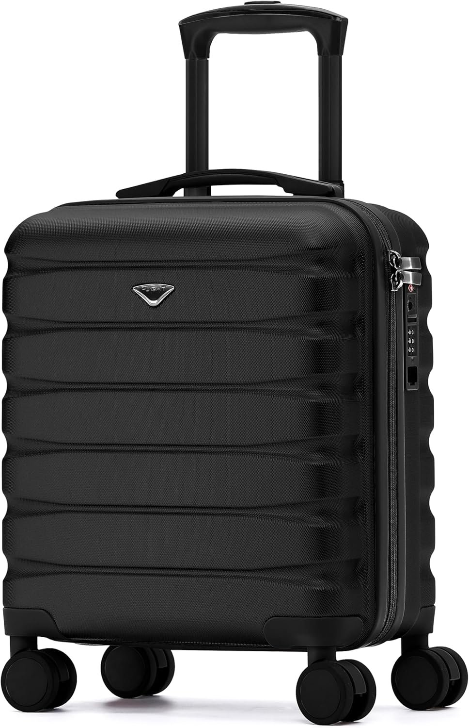 Flight Knight Carry On Suitcase 18x14x8″ Hardside Built In TSA Lock & USB Port Lightweight Luggage Silent Double Spinner Wheels Maximum Underseat Carry-On Bag For American & United Approved Airlines