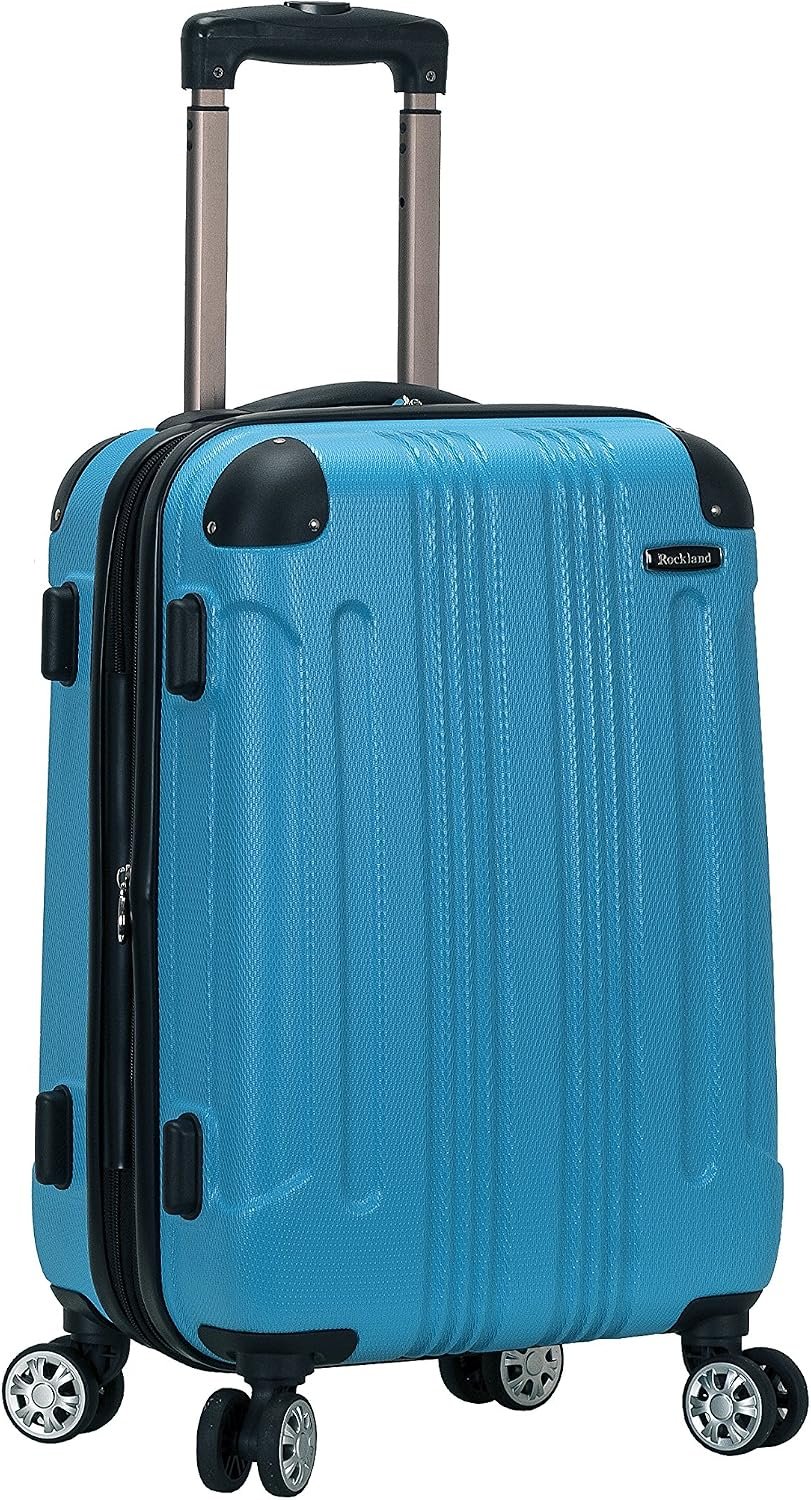 Rockland London Hardside Spinner Wheel Luggage, Carry-On 20″, Turquoise