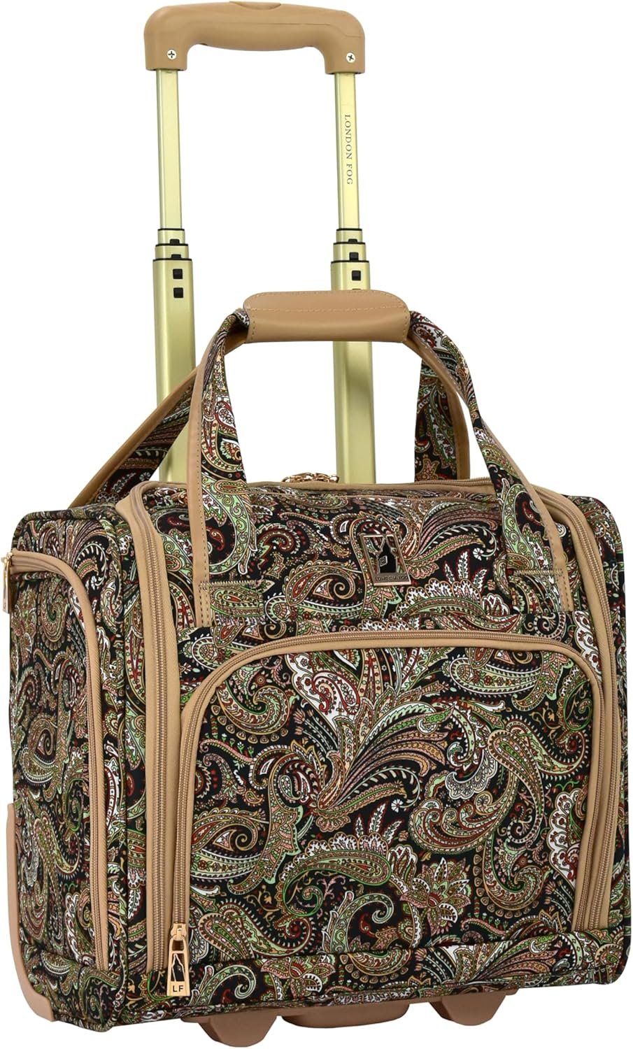 London Fog Mayfair 15 Inch under the Seat Bag, Black Sand Paisley