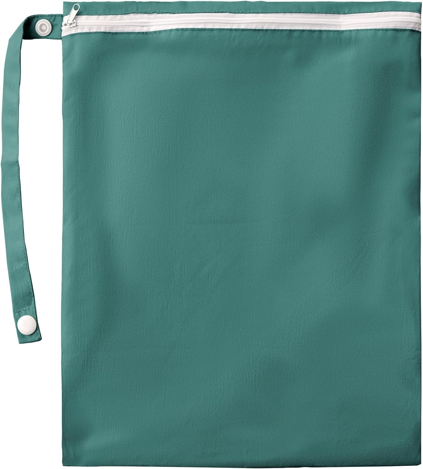 Waterproof Wet Bag for Swimsuit & Towel – Reusable Clothes TPU Lining Wet Dry Bag for Swimming, Travel, Beach and Gym, Zippered Cloth for Travel Essentials, 12.5″ x 16″, Teal