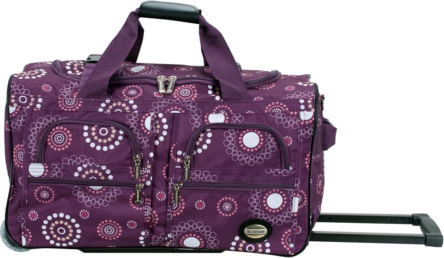 Rockland Rolling Duffel Bag, Black, 22″