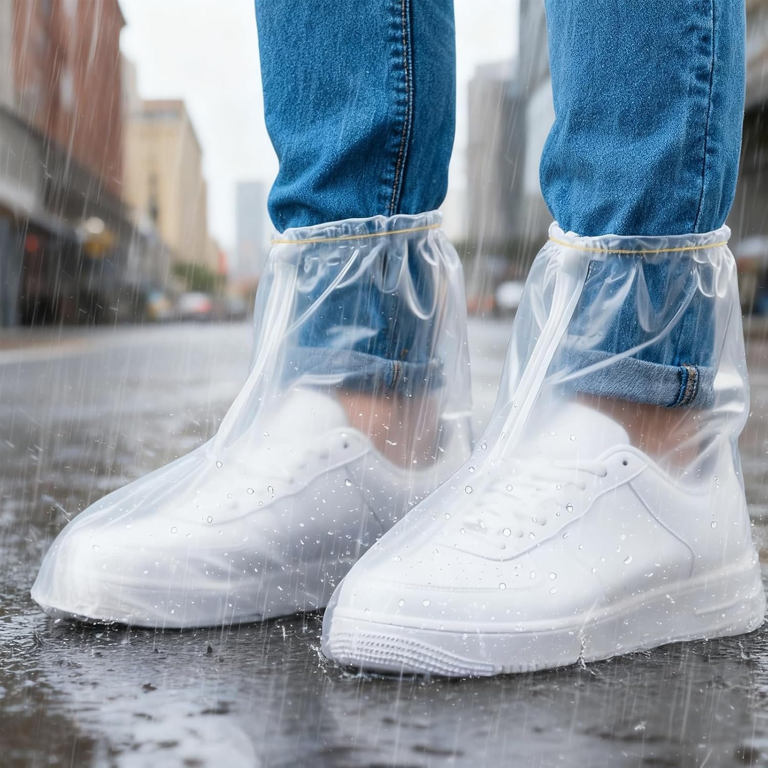 20Pcs(10 pairs) Shoe covers – Rain shoe covers-Waterproof shoe covers-Shoe covers for rain, Unisex Shoe ponchos-Shoe covers disposable-Shoe rain covers -Rain shoes-Disney essentials-Clear- L