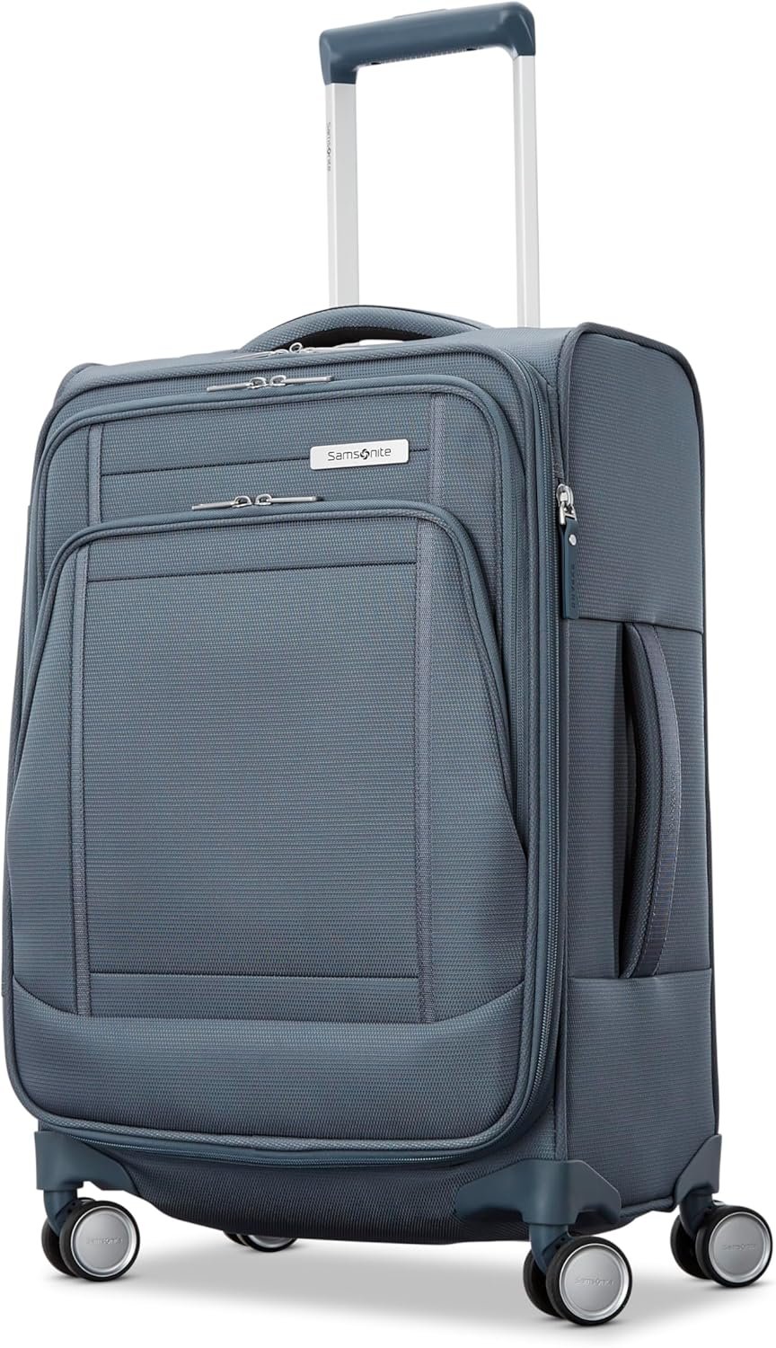 Samsonite UpLIFT Lightweight Softside Carry-On Luggage with Spinner Wheels – Expandable – Airline-Approved, Polyester Soft Suitcase for Ultra Light Travel – Elemental Blue