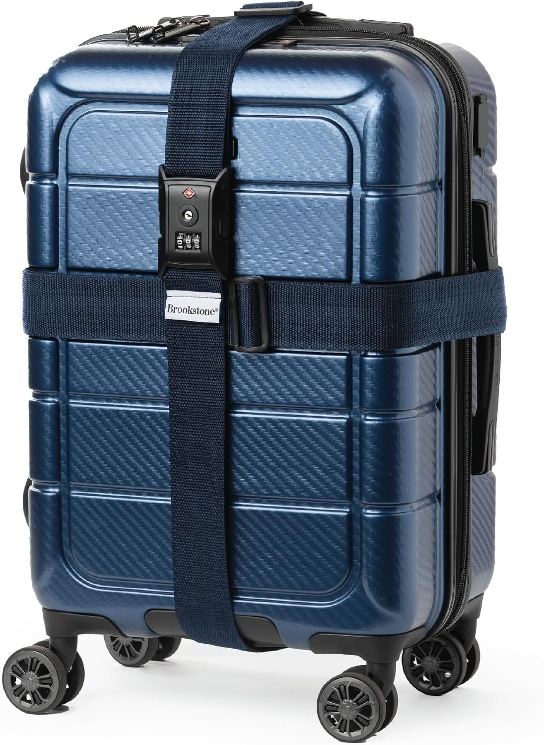 Brookstone Luggage Strap – 2-in-1 TSA-Approved Expandable Luggage Straps for Suitcases with Keyless 3-Digit Combination Lock, Size One Size, Blue