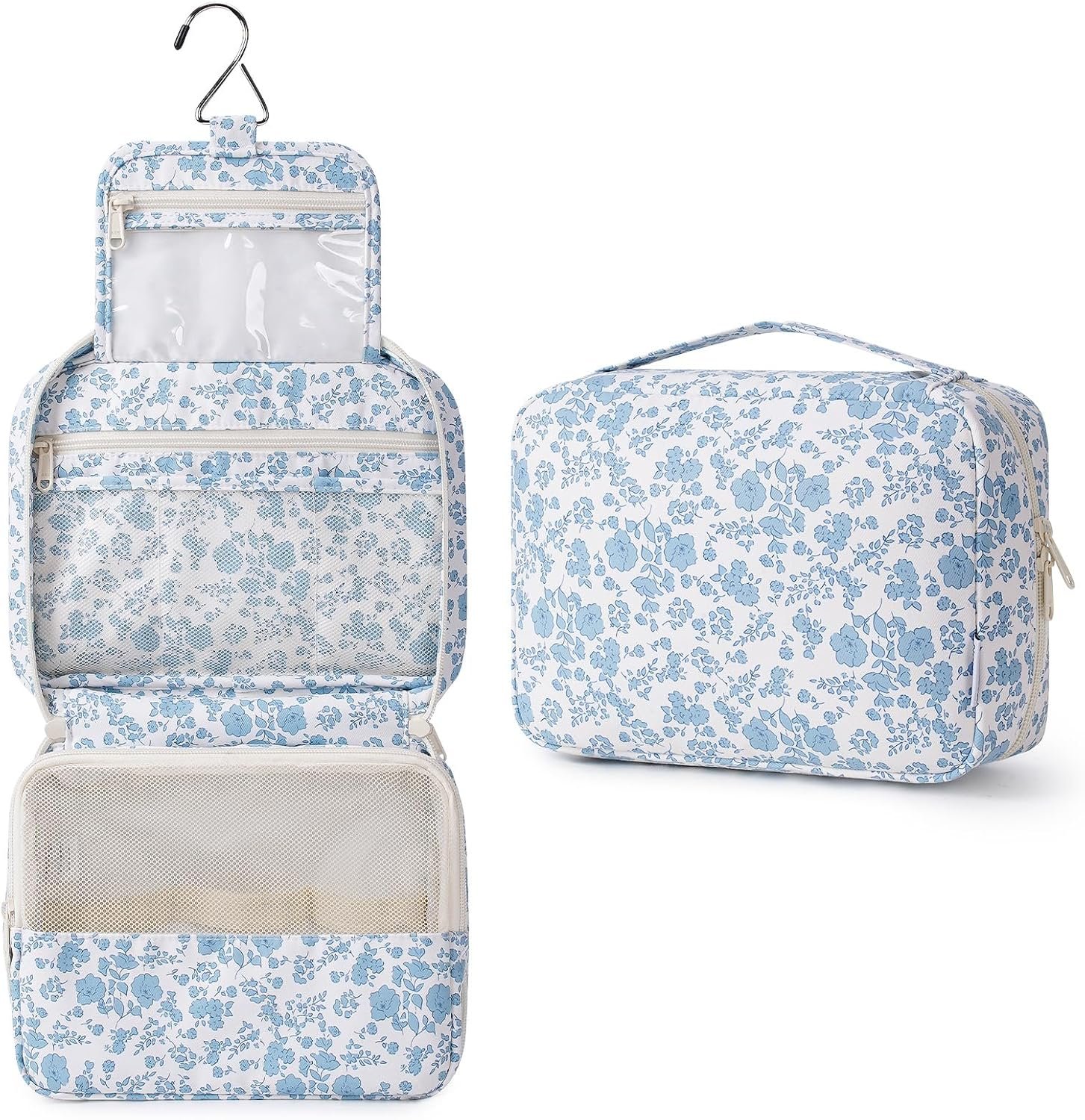 Narwey Small Hanging Travel Toiletry Bag for Women, Travel Bag for Toiletries, Makeup Bag Organizer Cosmetic Bags Make Up Bags for Girls