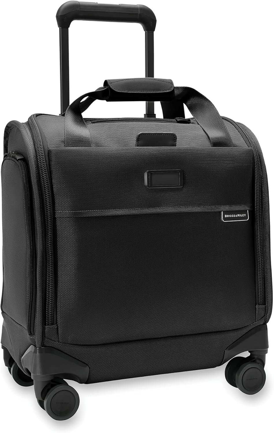 Briggs & Riley Cabin Spinner – Carry On Luggage for Travel, Suitcases with Wheels, Softside Rolling Bag for Men & Women, Fits Under Plane Seat, Interlocking Handle – Baseline Collection, Black