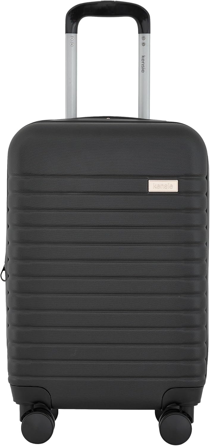 kensie 22″ Graceful Hardside Carry-On Luggage, Black