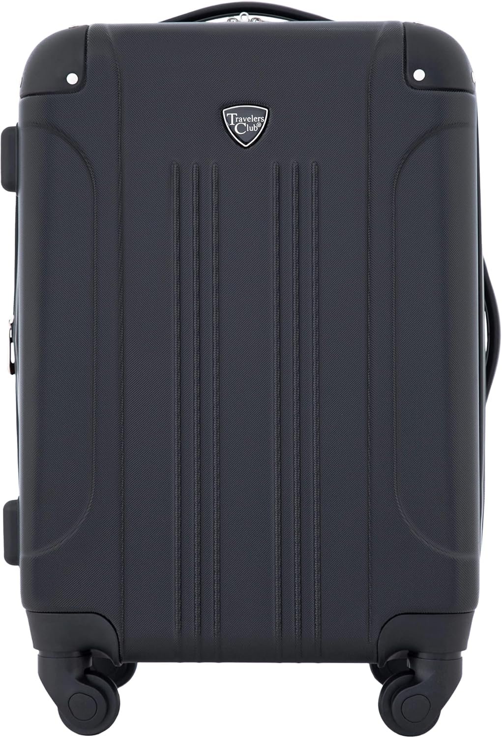 Travelers Club Chicago Hardside Expandable Spinner Luggage, Black, 22″ Carry-On