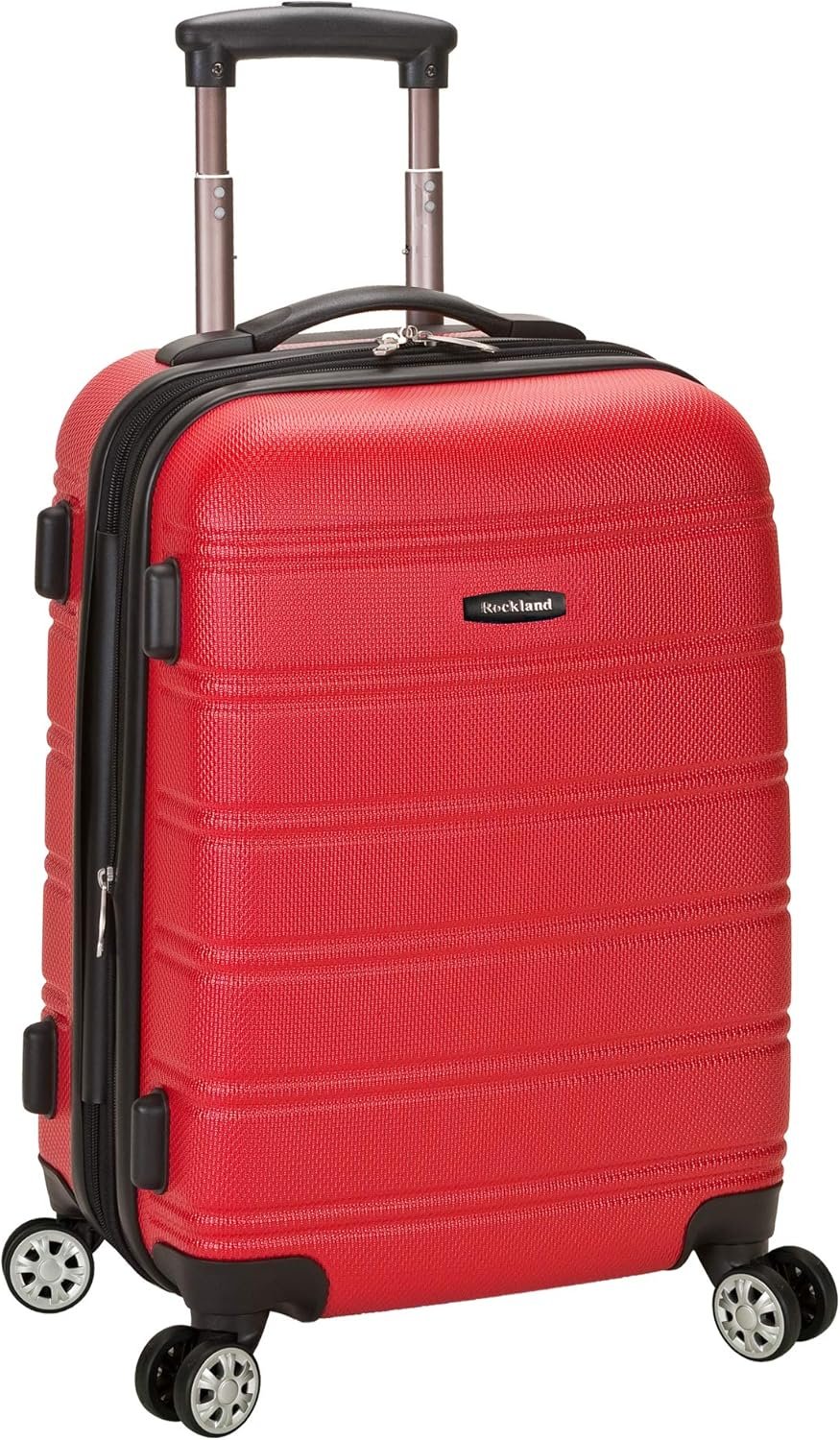 Rockland Melbourne Hardside Expandable Spinner Wheel Luggage, Carry-On 20″, Red
