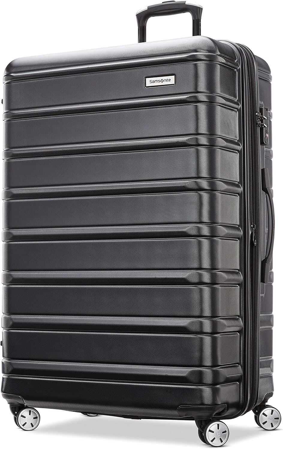 Samsonite Omni 2 28-Inch Large Checked Hardside Luggage with 360° Spinner Wheels – Scratch Resistant Hardshell – TSA Lock – Expandable Polycarbonate Shell for Lightweight Travel – Midnight Black