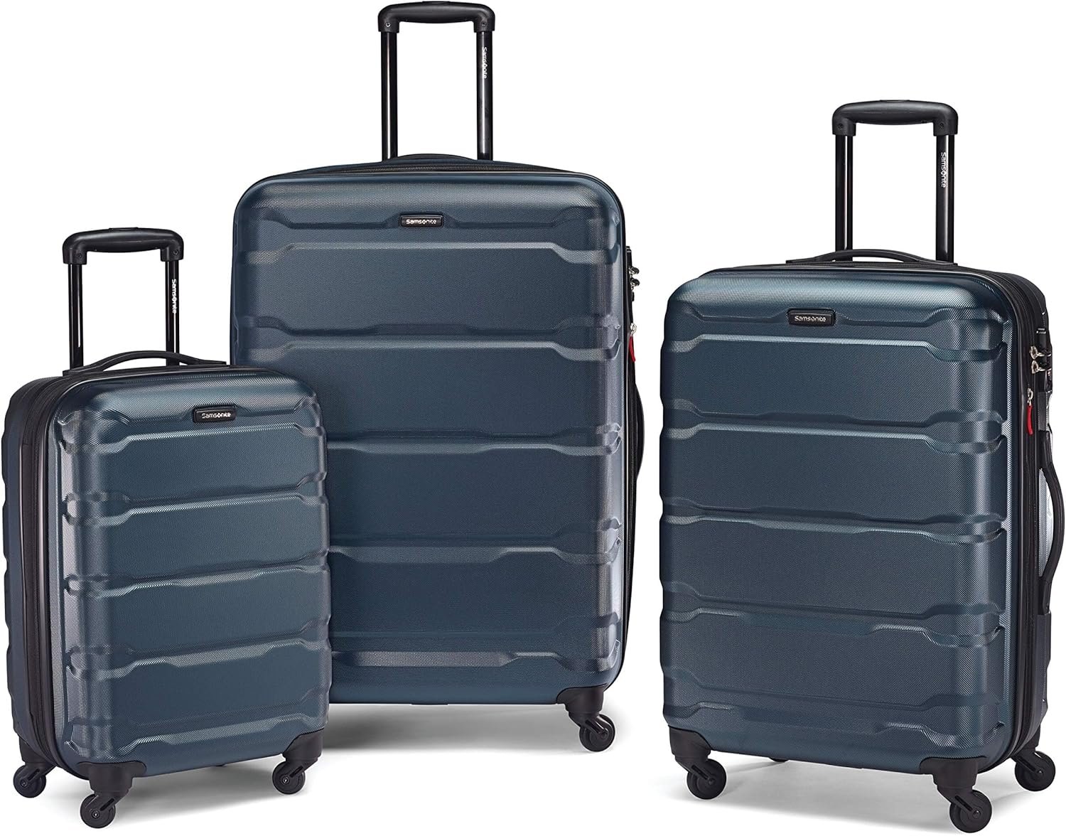 Samsonite Omni PC Hardside Expandable Luggage with Spinner Wheels, Teal, 3-Piece Set (20/24/28)