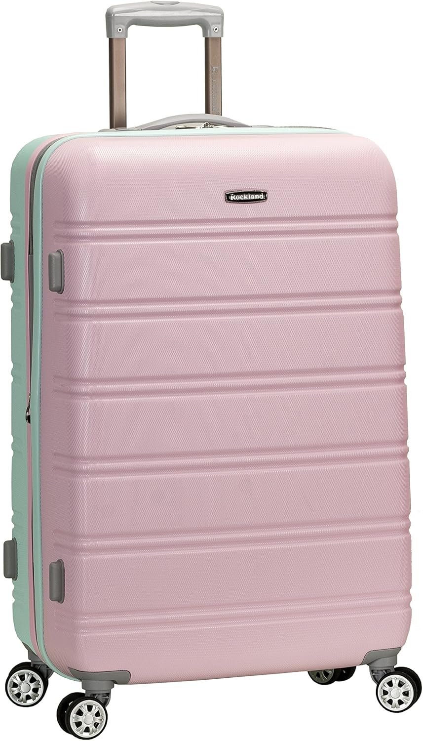 Rockland Melbourne Hardside Expandable Spinner Wheel Luggage, Mint, Checked Large 28″