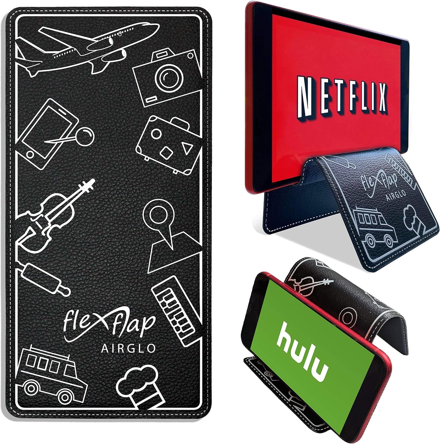 Flex Flap Cell Phone Holder & Flexible Tablet Stand for Airplane Travel, Desk, Bed, Treadmill – Essential Accessories & Cool Gadgets for Flying