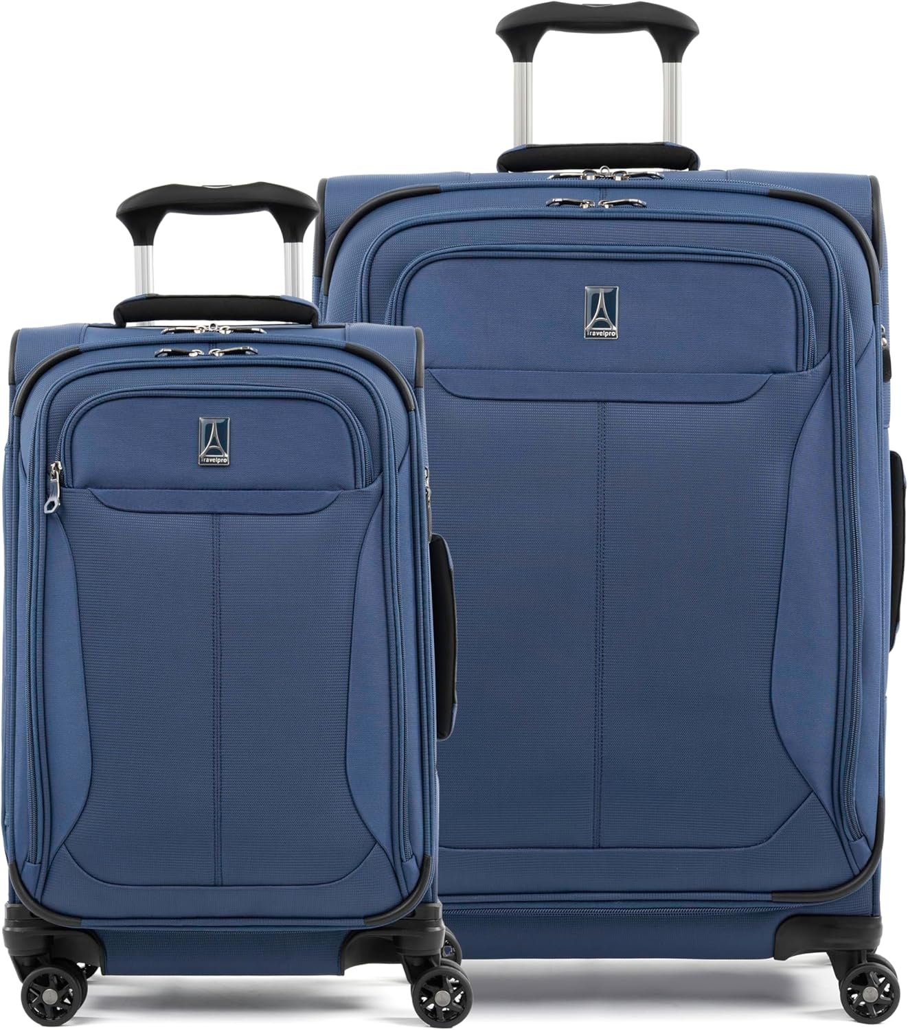 Travelpro Tourlite Softside 2-Piece Set, Expandable Luggage, 4 Spinner Wheels, Lightweight Suitcase, 21″ Carry-On, 25″ Checked Medium, Blue