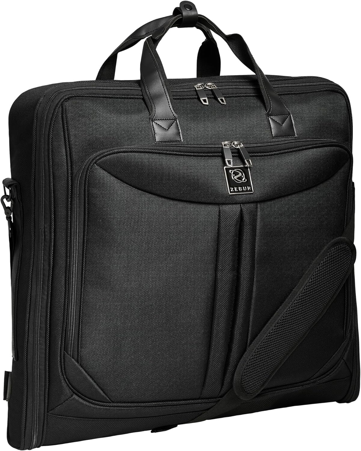 ZEGUR Premium Suit Garment Bag Carry On – Hangs 4 Suits – Travel & Business with Shoulder Strap and Laptop Compartment