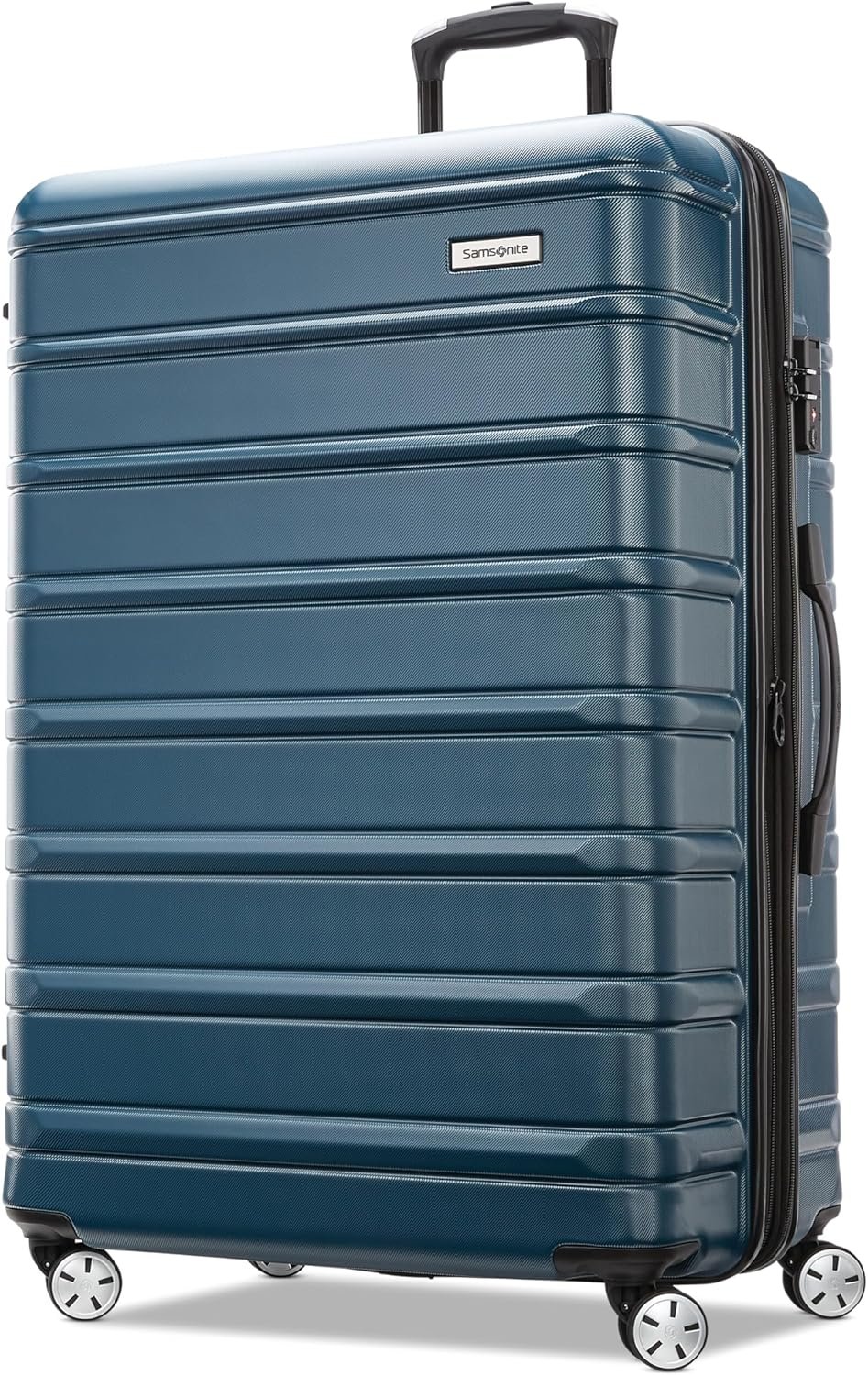 Samsonite Omni 2 28-Inch Large Checked Hardside Luggage with 360° Spinner Wheels – Scratch Resistant Hardshell – TSA Lock – Expandable Polycarbonate Shell for Lightweight Travel – Nova Teal